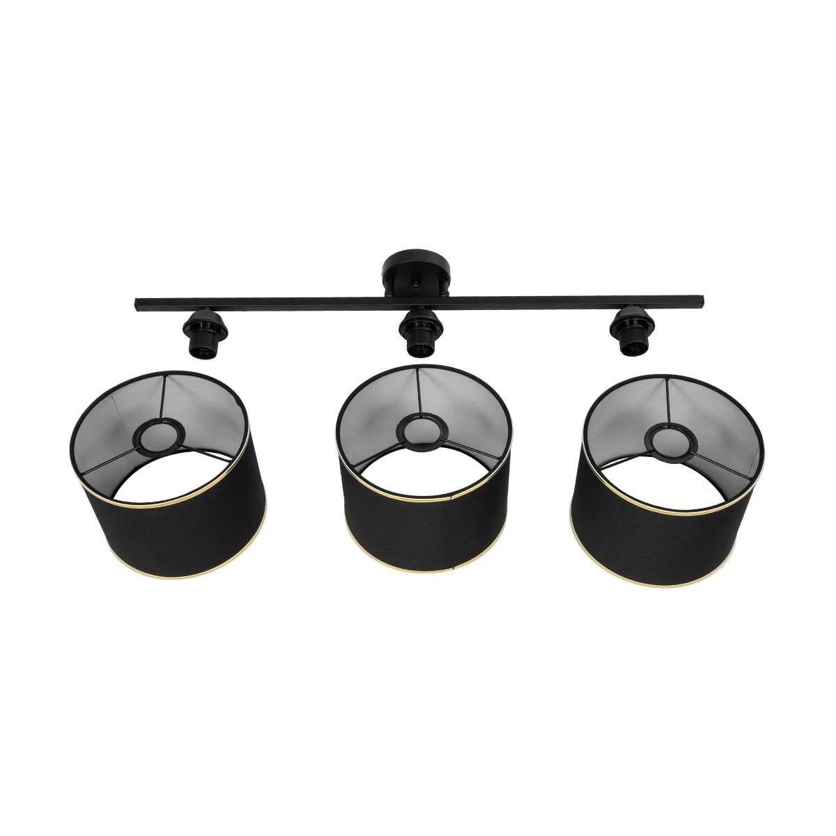 GloboStar® GLOWEN 201-0086 Vintage Φωτιστικό Οροφής Ράγα Τρίφωτο 3 x E27 IP20 Μαύρο Μέταλλο με Καφέ Υφάσμα - Μ80 x Π20 x Υ20cm 10 GloboStar® GLOWEN 201-0086 Vintage Φωτιστικό Οροφής Ράγα Τρίφωτο 3 x E27 IP20 Μαύρο Μέταλλο με Καφέ Υφάσμα - Μ80 x Π20 x Υ20cm - Image 9