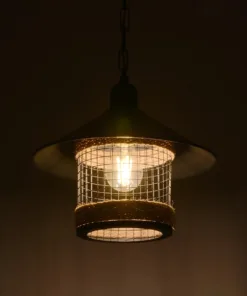 Alternative view of GLOBOSTAR® GLORA 201-0090 Vintage Κρεμαστό Φωτιστικό Οροφής με Ντουί 1 x E27 AC 220-240V IP20 - Μαύρο & Μπεζ - Μ30 x Π30 x Υ29cm