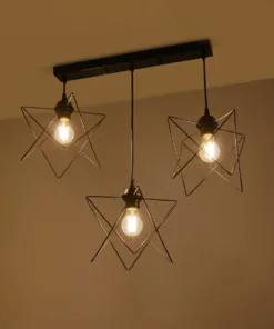 Alternative view of GLOBOSTAR® GLIND 201-0092 Vintage Κρεμαστό Φωτιστικό Οροφής με Ντουί 3 x E27 AC 220-240V IP20 - Μαύρο - Μ67 x Π24 x Υ55cm