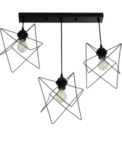 GLOBOSTAR® GLIND 201-0092 Vintage Κρεμαστό Φωτιστικό Οροφής με Ντουί 3 x E27 AC 220-240V IP20 - Μαύρο - Μ67 x Π24 x Υ55cm 12 201 0092 5