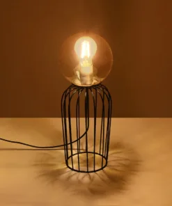 Alternative view of GloboStar® ZENITH 201-0094 Vintage Επιτραπέζιο Φωτιστικό Μπάλα Μονόφωτο 1 x E27 IP20 Μαύρο Μέταλλο με Μελί Γυαλί - Μ15 x Π15 x Υ40cm