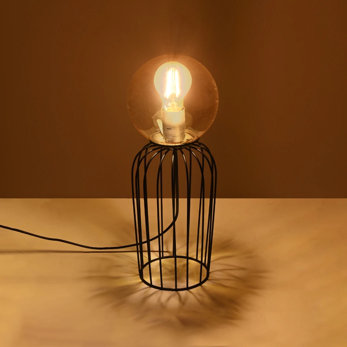 GloboStar® ZENITH 201-0094 Vintage Επιτραπέζιο Φωτιστικό Μπάλα Μονόφωτο 1 x E27 IP20 Μαύρο Μέταλλο με Μελί Γυαλί - Μ15 x Π15 x Υ40cm 3 GloboStar® ZENITH 201-0094 Vintage Επιτραπέζιο Φωτιστικό Μπάλα Μονόφωτο 1 x E27 IP20 Μαύρο Μέταλλο με Μελί Γυαλί - Μ15 x Π15 x Υ40cm - Image 2