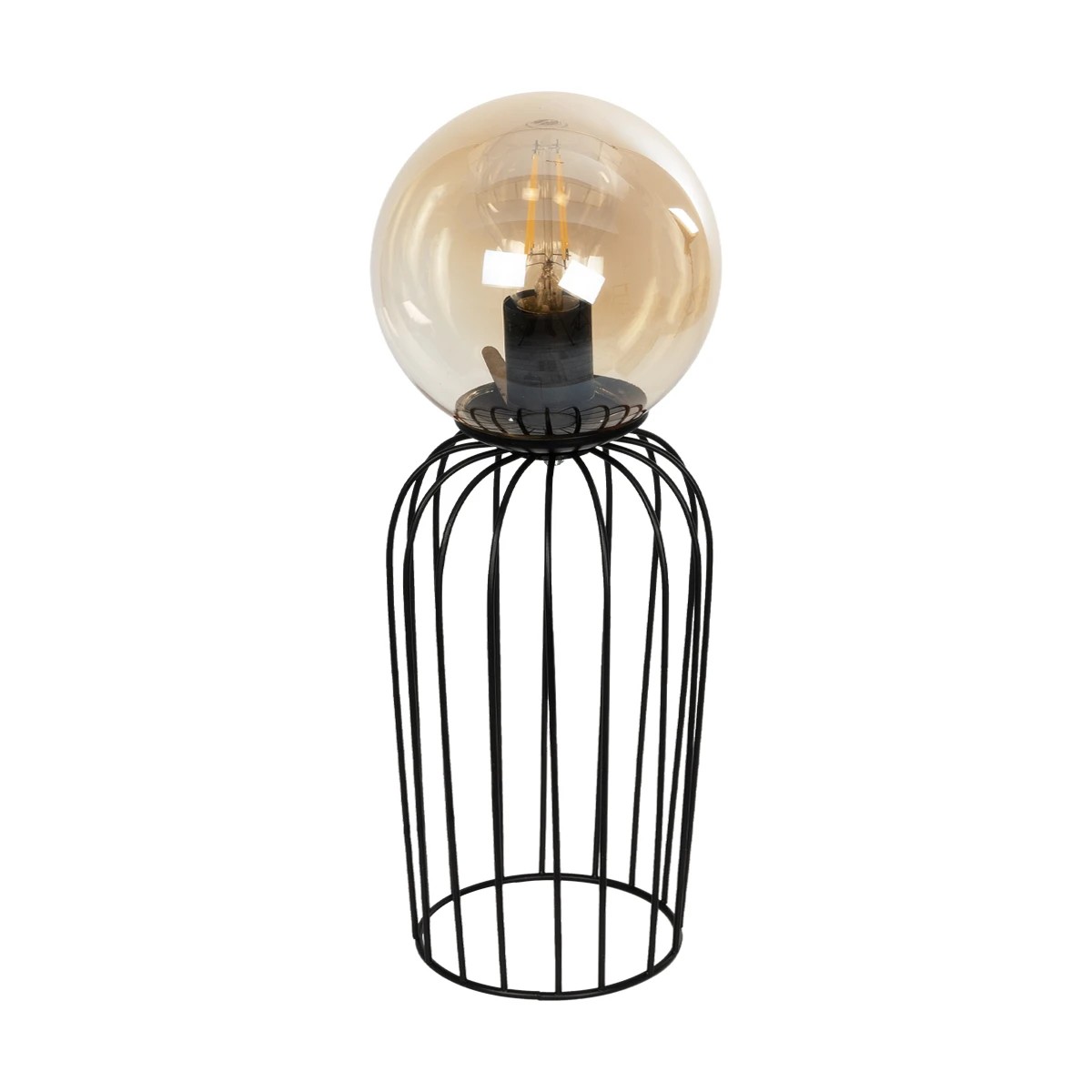 GloboStar® ZENITH 201-0094 Vintage Επιτραπέζιο Φωτιστικό Μπάλα Μονόφωτο 1 x E27 IP20 Μαύρο Μέταλλο με Μελί Γυαλί - Μ15 x Π15 x Υ40cm 6 GloboStar® ZENITH 201-0094 Vintage Επιτραπέζιο Φωτιστικό Μπάλα Μονόφωτο 1 x E27 IP20 Μαύρο Μέταλλο με Μελί Γυαλί - Μ15 x Π15 x Υ40cm - Image 5