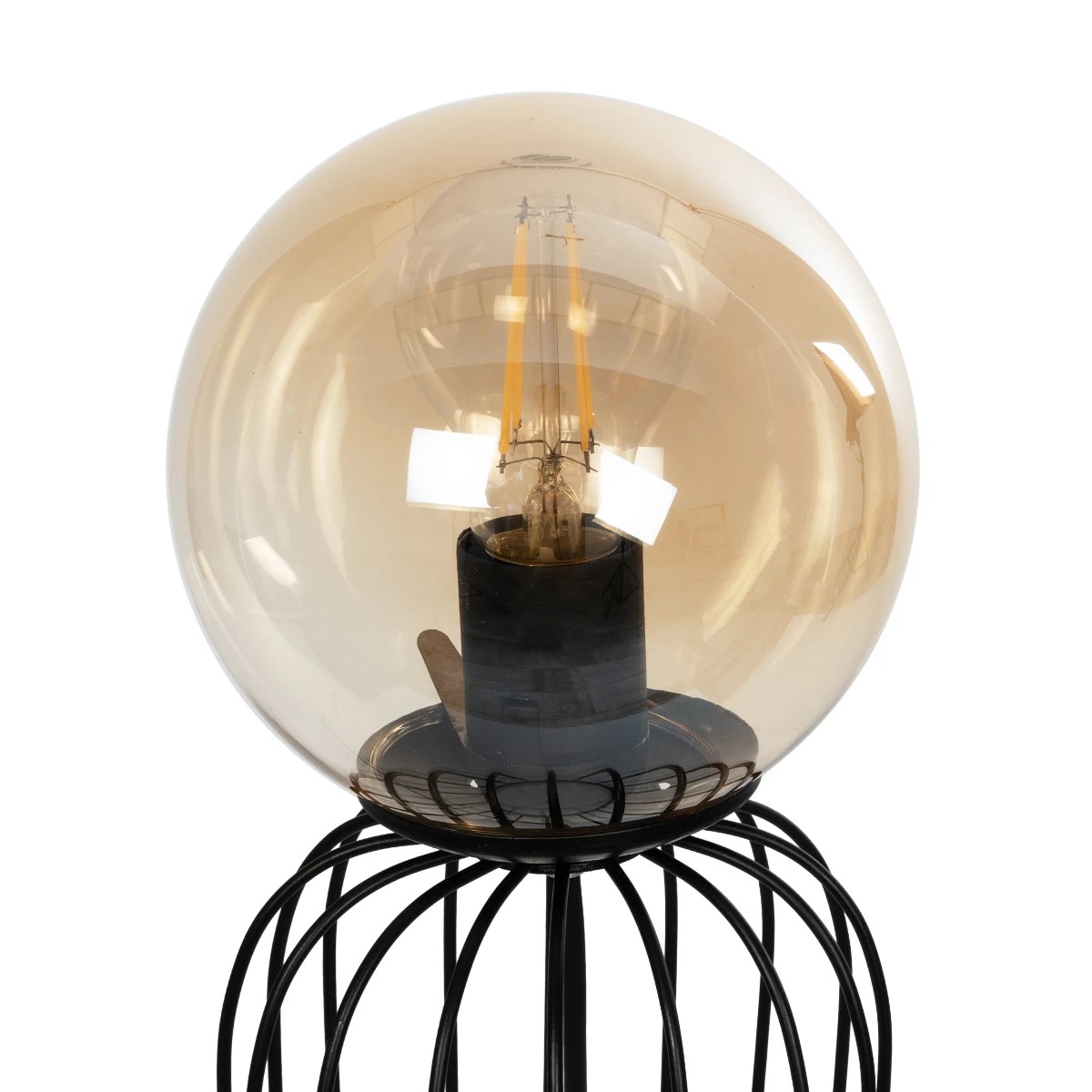 GloboStar® ZENITH 201-0094 Vintage Επιτραπέζιο Φωτιστικό Μπάλα Μονόφωτο 1 x E27 IP20 Μαύρο Μέταλλο με Μελί Γυαλί - Μ15 x Π15 x Υ40cm 7 GloboStar® ZENITH 201-0094 Vintage Επιτραπέζιο Φωτιστικό Μπάλα Μονόφωτο 1 x E27 IP20 Μαύρο Μέταλλο με Μελί Γυαλί - Μ15 x Π15 x Υ40cm - Image 6