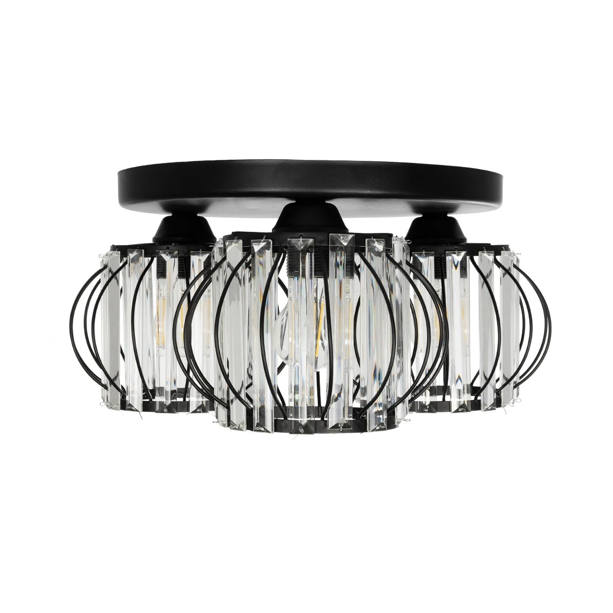 GloboStar® ILLUME 201-0100 Vintage Φωτιστικό Οροφής Κρύσταλλα Τρίφωτο 3 x E27 IP20 Μαύρο & Χρυσό Μέταλλο με Διάφανο Κρύσταλλο - Μ50 x Π50 x Υ19cm 4 GloboStar® ILLUME 201-0100 Vintage Φωτιστικό Οροφής Κρύσταλλα Τρίφωτο 3 x E27 IP20 Μαύρο & Χρυσό Μέταλλο με Διάφανο Κρύσταλλο - Μ50 x Π50 x Υ19cm - Image 3