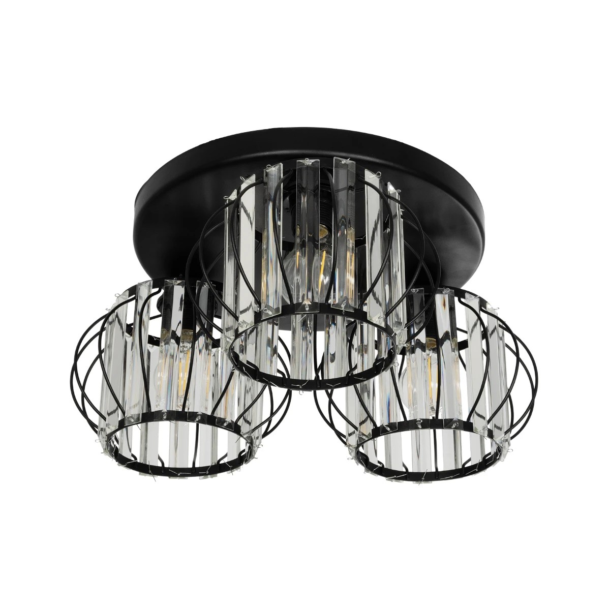 GloboStar® ILLUME 201-0100 Vintage Φωτιστικό Οροφής Κρύσταλλα Τρίφωτο 3 x E27 IP20 Μαύρο & Χρυσό Μέταλλο με Διάφανο Κρύσταλλο - Μ50 x Π50 x Υ19cm 5 GloboStar® ILLUME 201-0100 Vintage Φωτιστικό Οροφής Κρύσταλλα Τρίφωτο 3 x E27 IP20 Μαύρο & Χρυσό Μέταλλο με Διάφανο Κρύσταλλο - Μ50 x Π50 x Υ19cm - Image 4