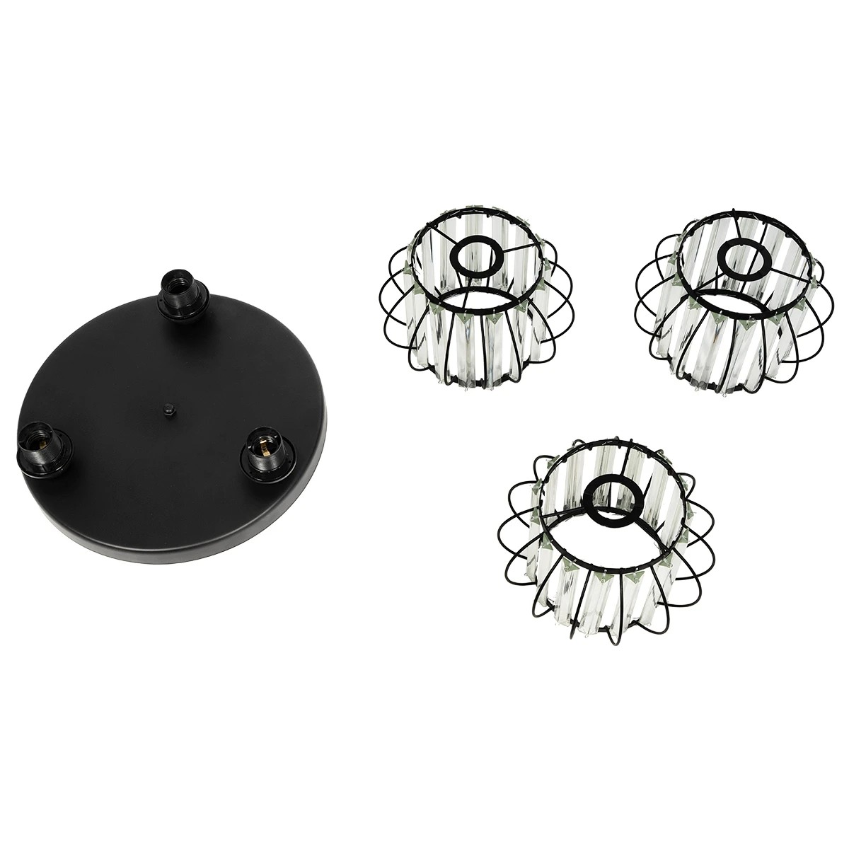 GloboStar® ILLUME 201-0100 Vintage Φωτιστικό Οροφής Κρύσταλλα Τρίφωτο 3 x E27 IP20 Μαύρο & Χρυσό Μέταλλο με Διάφανο Κρύσταλλο - Μ50 x Π50 x Υ19cm 9 GloboStar® ILLUME 201-0100 Vintage Φωτιστικό Οροφής Κρύσταλλα Τρίφωτο 3 x E27 IP20 Μαύρο & Χρυσό Μέταλλο με Διάφανο Κρύσταλλο - Μ50 x Π50 x Υ19cm - Image 8