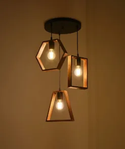 Alternative view of GLOBOSTAR® EMBER 201-0102 Vintage Κρεμαστό Φωτιστικό Οροφής με Ντουί 3 x E27 AC 220-240V IP20 - Καφέ & Μαύρο - Μ50 x Π50 x Υ70cm