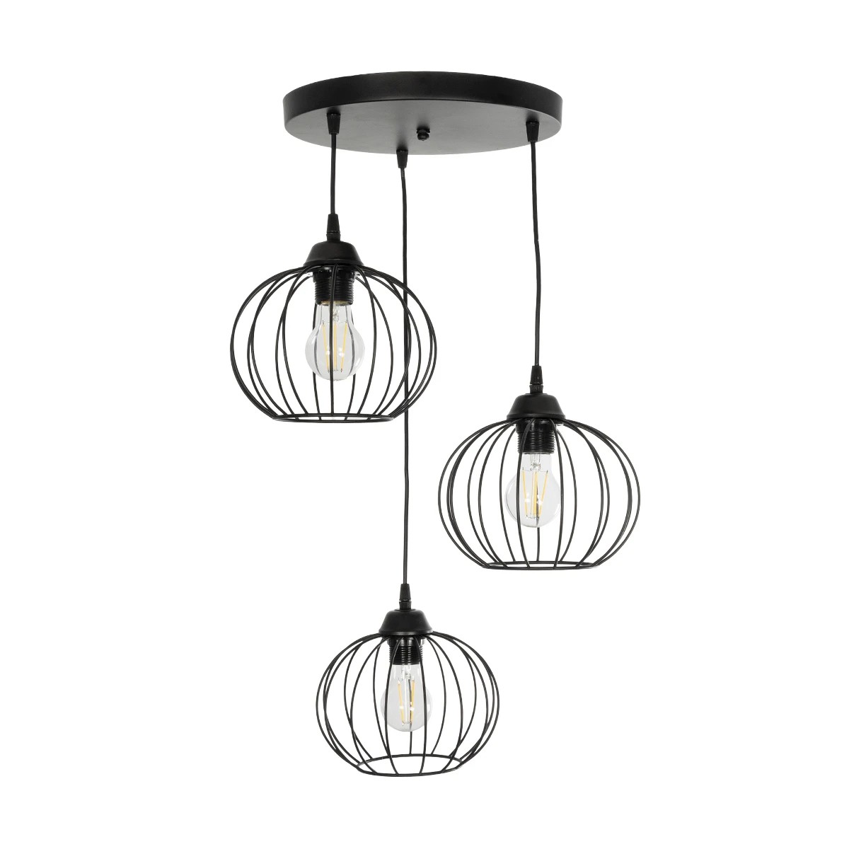 GLOBOSTAR® FLAMIA 201-0109 Vintage Κρεμαστό Φωτιστικό Οροφής με Ντουί 3 x E27 AC 220-240V IP20 - Μαύρο - Μ44 x Π44 x Υ66cm 4 GLOBOSTAR® FLAMIA 201-0109 Vintage Κρεμαστό Φωτιστικό Οροφής με Ντουί 3 x E27 AC 220-240V IP20 - Μαύρο - Μ44 x Π44 x Υ66cm - Image 3