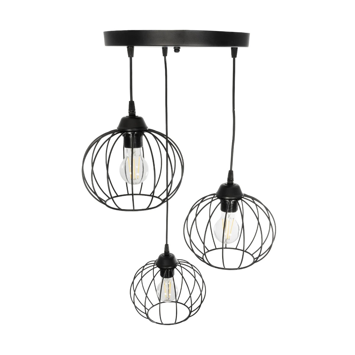 GLOBOSTAR® FLAMIA 201-0109 Vintage Κρεμαστό Φωτιστικό Οροφής με Ντουί 3 x E27 AC 220-240V IP20 - Μαύρο - Μ44 x Π44 x Υ66cm 6 GLOBOSTAR® FLAMIA 201-0109 Vintage Κρεμαστό Φωτιστικό Οροφής με Ντουί 3 x E27 AC 220-240V IP20 - Μαύρο - Μ44 x Π44 x Υ66cm - Image 5