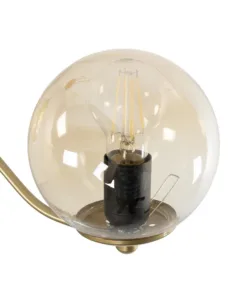 GloboStar® SUNRAY 201-0110 Vintage Φωτιστικό Οροφής Μπάλα Πολύφωτο 4 x E27 IP20 Χρυσό Μέταλλο με Μελί Γυαλί - Μ100 x Π100 x Υ26cm 15 201 0110 6