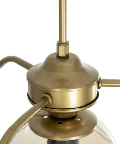 GloboStar® SUNRAY 201-0110 Vintage Φωτιστικό Οροφής Μπάλα Πολύφωτο 4 x E27 IP20 Χρυσό Μέταλλο με Μελί Γυαλί - Μ100 x Π100 x Υ26cm 16 201 0110 7