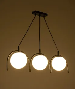 GLOBOSTAR® FLASHO 201-0111 Vintage Κρεμαστό Φωτιστικό Οροφής με Ντουί 3 x E27 AC 220-240V IP20 - Μαύρο & Λευκό - Μ73 x Π15 x Υ23cm 10 201 0111 3