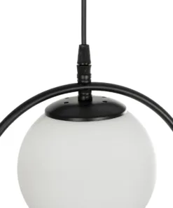 GLOBOSTAR® FLASHO 201-0111 Vintage Κρεμαστό Φωτιστικό Οροφής με Ντουί 3 x E27 AC 220-240V IP20 - Μαύρο & Λευκό - Μ73 x Π15 x Υ23cm 14 201 0111 7