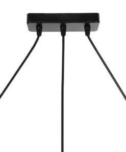 GLOBOSTAR® FLASHO 201-0111 Vintage Κρεμαστό Φωτιστικό Οροφής με Ντουί 3 x E27 AC 220-240V IP20 - Μαύρο & Λευκό - Μ73 x Π15 x Υ23cm 15 201 0111 8