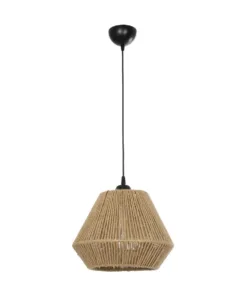 GLOBOSTAR® GLARO 201-0112 Vintage Κρεμαστό Φωτιστικό Οροφής με Ντουί 1 x E27 AC 220-240V IP20 - Μπεζ & Μαύρο - Μ32 x Π32 x Υ30cm 13 201 0112 3