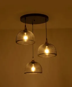 Alternative view of GLOBOSTAR® FLICKA 201-0113 Vintage Κρεμαστό Φωτιστικό Οροφής με Ντουί 3 x E27 AC 220-240V IP20 - Μαύρο & Χάλκινο - Μ55 x Π55 x Υ65cm