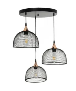 GLOBOSTAR® FLICKA 201-0113 Vintage Κρεμαστό Φωτιστικό Οροφής με Ντουί 3 x E27 AC 220-240V IP20 - Μαύρο & Χάλκινο - Μ55 x Π55 x Υ65cm 11 201 0113 3