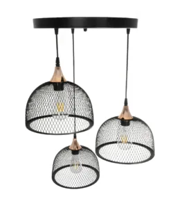 GLOBOSTAR® FLICKA 201-0113 Vintage Κρεμαστό Φωτιστικό Οροφής με Ντουί 3 x E27 AC 220-240V IP20 - Μαύρο & Χάλκινο - Μ55 x Π55 x Υ65cm 13 201 0113 5