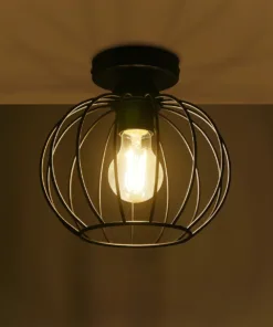 Alternative view of GLOBOSTAR® BITUIN 201-0116 Μοντέρνο Φωτιστικό Οροφής με Ντουί 1 x E27 AC 220-240V IP20 - Μαύρο - Μ21 x Π21 x Υ18cm