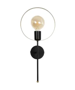 GLOBOSTAR® SOPA 201-0120 Μοντέρνο Φωτιστικό Τοίχου - Απλίκα με Ντουί 1 x E27 AC 220-240V IP20 - Μαύρο - Μ23 x Π15 x Υ51cm 9 201 0120 3