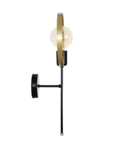 GLOBOSTAR® SOPA 201-0120 Μοντέρνο Φωτιστικό Τοίχου - Απλίκα με Ντουί 1 x E27 AC 220-240V IP20 - Μαύρο - Μ23 x Π15 x Υ51cm 10 201 0120 4