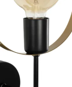 GLOBOSTAR® SOPA 201-0120 Μοντέρνο Φωτιστικό Τοίχου - Απλίκα με Ντουί 1 x E27 AC 220-240V IP20 - Μαύρο - Μ23 x Π15 x Υ51cm 11 201 0120 5