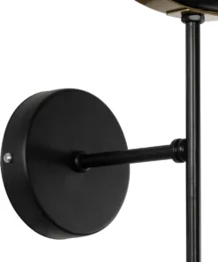 GLOBOSTAR® SOPA 201-0120 Μοντέρνο Φωτιστικό Τοίχου - Απλίκα με Ντουί 1 x E27 AC 220-240V IP20 - Μαύρο - Μ23 x Π15 x Υ51cm 12 201 0120 6