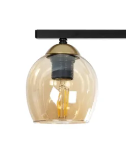 GLOBOSTAR® RADIUS 201-0122 Vintage Φωτιστικό Οροφής με Ντουί 3 x E27 AC 220-240V IP20 - Χρυσό, Μαύρο & Μελί- Μ60 x Π13 x Υ16cm 13 201 0122 5