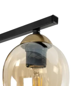 GLOBOSTAR® RADIUS 201-0122 Vintage Φωτιστικό Οροφής με Ντουί 3 x E27 AC 220-240V IP20 - Χρυσό, Μαύρο & Μελί- Μ60 x Π13 x Υ16cm 14 201 0122 6