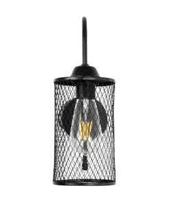GLOBOSTAR® HANDANG 201-0123 Vintage Φωτιστικό Τοίχου - Απλίκα με Ντουί 1 x E27 AC 220-240V IP20 - Μαύρο - Μ12 x Π24 x Υ34cm 11 201 0123 3