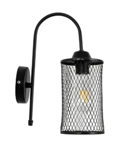 GLOBOSTAR® HANDANG 201-0123 Vintage Φωτιστικό Τοίχου - Απλίκα με Ντουί 1 x E27 AC 220-240V IP20 - Μαύρο - Μ12 x Π24 x Υ34cm 12 201 0123 4