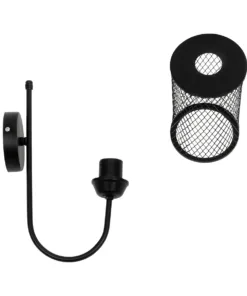 GLOBOSTAR® HANDANG 201-0123 Vintage Φωτιστικό Τοίχου - Απλίκα με Ντουί 1 x E27 AC 220-240V IP20 - Μαύρο - Μ12 x Π24 x Υ34cm 16 201 0123 8