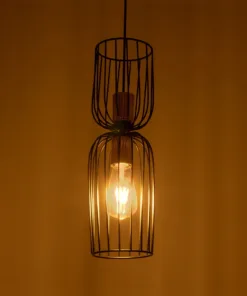 Alternative view of GLOBOSTAR® LAVERA 201-0124 Vintage Κρεμαστό Φωτιστικό Οροφής με Ντουί 1 x E27 AC 220-240V IP20 - Μπρονζέ & Μαύρο - Μ14 x Π14 x Υ44cm