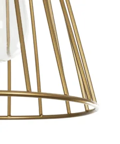 GLOBOSTAR® FLIXIO 201-0126 Vintage Κρεμαστό Φωτιστικό Οροφής με Ντουί 3 x E27 AC 220-240V IP20 - Χρυσό - Μ40 x Π40 x Υ70cm 18 201 0126 8