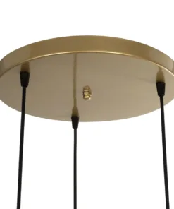 GLOBOSTAR® FLIXIO 201-0126 Vintage Κρεμαστό Φωτιστικό Οροφής με Ντουί 3 x E27 AC 220-240V IP20 - Χρυσό - Μ40 x Π40 x Υ70cm 19 201 0126 9