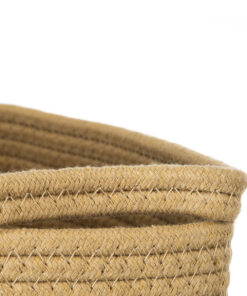 GloboStar® Artificial Garden HYDRA 20204 Διακοσμητικό Πλεκτό Καλάθι - Κασπώ Γλάστρα - Flower Pot Μπεζ με Μαύρο Π35cm x Υ38cm 13 20204 5