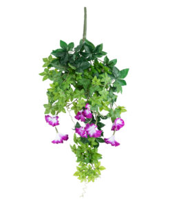 GloboStar® GloboStar® Artificial Garden MORNING GLORY HANGING BRANCH 20238 Τεχνητό Διακοσμητικό Κρεμαστό Φυτό Ιπομέα - Πρωϊνή Χαρά Υ60cm