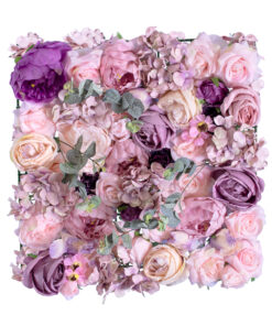 GloboStar® GloboStar® Artificial Garden AMBROSIA 20265 Τεχνητό Διακοσμητικό Πάνελ Λουλουδιών - Κάθετος Κήπος σύνθεση Αμβροσία Μ50 x Π50 x Υ9cm