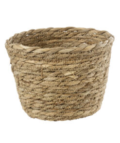 Alternative view of GloboStar® Artificial Garden SIFNOS 20266 Διακοσμητικό Πλεκτό Καλάθι - Κασπώ Γλάστρα - Flower Pot Μπεζ Φ18cm x Υ15cm