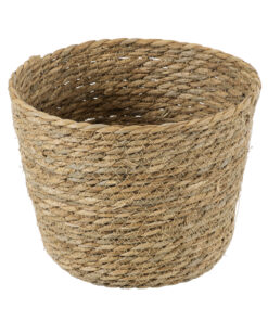 Alternative view of GloboStar® Artificial Garden SIFNOS 20268 Διακοσμητικό Πλεκτό Καλάθι - Κασπώ Γλάστρα - Flower Pot Μπεζ Φ25cm x Υ15cm