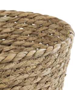 GloboStar® Artificial Garden SIFNOS 20268 Διακοσμητικό Πλεκτό Καλάθι - Κασπώ Γλάστρα - Flower Pot Μπεζ Φ25cm x Υ15cm 12 20268 5