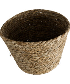 Alternative view of GloboStar® Artificial Garden PATMOS 20269 Διακοσμητικό Πλεκτό Καλάθι - Κασπώ Γλάστρα - Flower Pot Καφέ Φ20 x Υ15cm