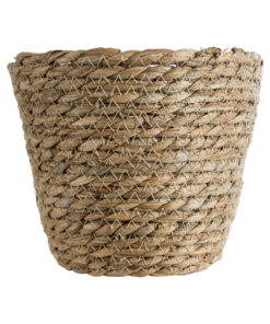Alternative view of GloboStar® Artificial Garden PATMOS 20270 Διακοσμητικό Πλεκτό Καλάθι - Κασπώ Γλάστρα - Flower Pot Καφέ Φ22 x Υ17cm