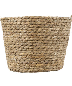 GloboStar® Artificial Garden PATMOS 20271 Διακοσμητικό Πλεκτό Καλάθι - Κασπώ Γλάστρα - Flower Pot Μπεζ Φ25cm x Υ19cm 12 20271 4
