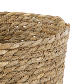 GloboStar® Artificial Garden PATMOS 20271 Διακοσμητικό Πλεκτό Καλάθι - Κασπώ Γλάστρα - Flower Pot Μπεζ Φ25cm x Υ19cm 13 20271 5