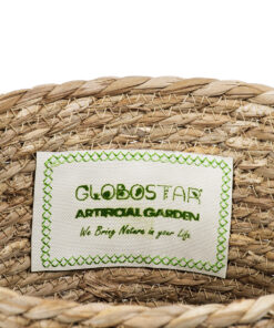 GloboStar® Artificial Garden PATMOS 20271 Διακοσμητικό Πλεκτό Καλάθι - Κασπώ Γλάστρα - Flower Pot Μπεζ Φ25cm x Υ19cm 14 20271 6