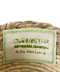 GloboStar® Artificial Garden KYTHIRA 20272 Διακοσμητικό Πλεκτό Καλάθι - Κασπώ Γλάστρα - Flower Pot Μπεζ με Λευκό Φ18cm x Υ15cm 13 20272 6