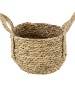 Alternative view of GloboStar® Artificial Garden PAROS 20275 Διακοσμητικό Πλεκτό Καλάθι - Κασπώ Γλάστρα - Flower Pot Μπεζ Φ19cm x Υ15cm
