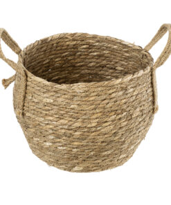 Alternative view of GloboStar® Artificial Garden PAROS 20276 Διακοσμητικό Πλεκτό Καλάθι - Κασπώ Γλάστρα - Flower Pot Μπεζ Φ24cm x Υ19cm